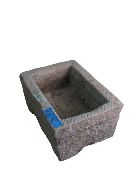 23" Inch Long Hand Chiseled Stone Trough 11 - 1 - Dyag East