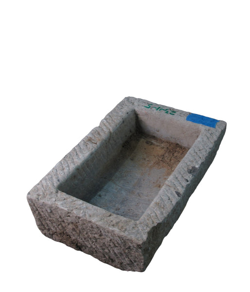 23" Inch Long Hand Chiseled Stone Trough 11 - 5 - Dyag East