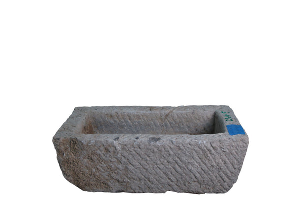 23" Inch Long Hand Chiseled Stone Trough 11 - 5 - Dyag East