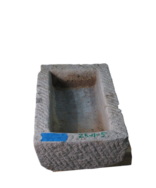23" Inch Long Hand Chiseled Stone Trough 11 - 5 - Dyag East