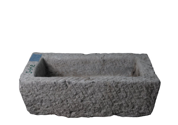 23" Inch Long Hand Chiseled Stone Trough 11 - 5 - Dyag East