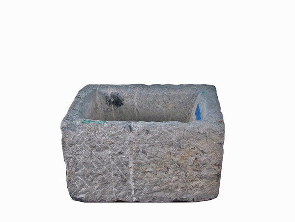 24" Inch Long Hand Chiseled Stone Trough 27 - Dyag East