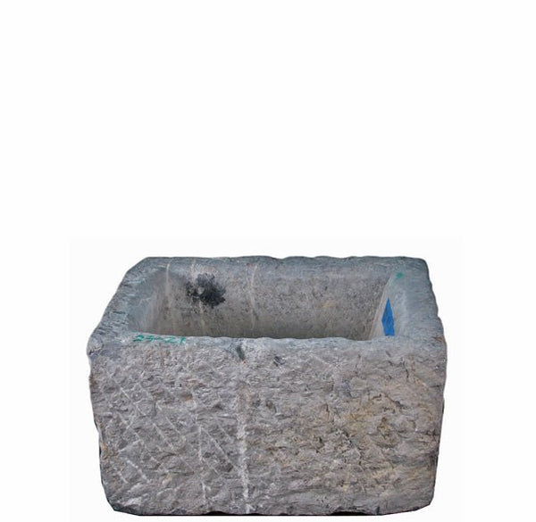 24" Inch Long Hand Chiseled Stone Trough 27 - Dyag East