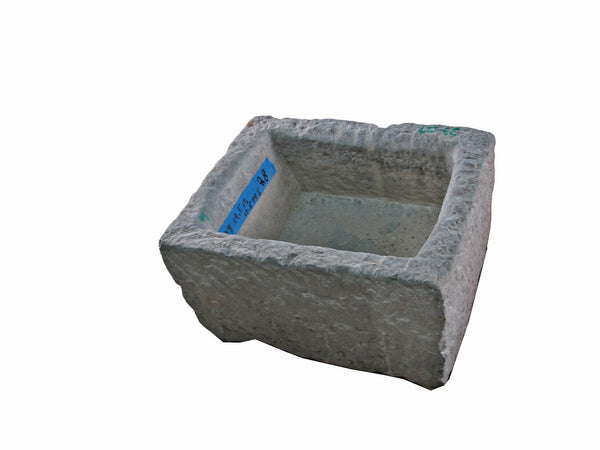 24" Inch Long Hand Chiseled Stone Trough 27 - Dyag East