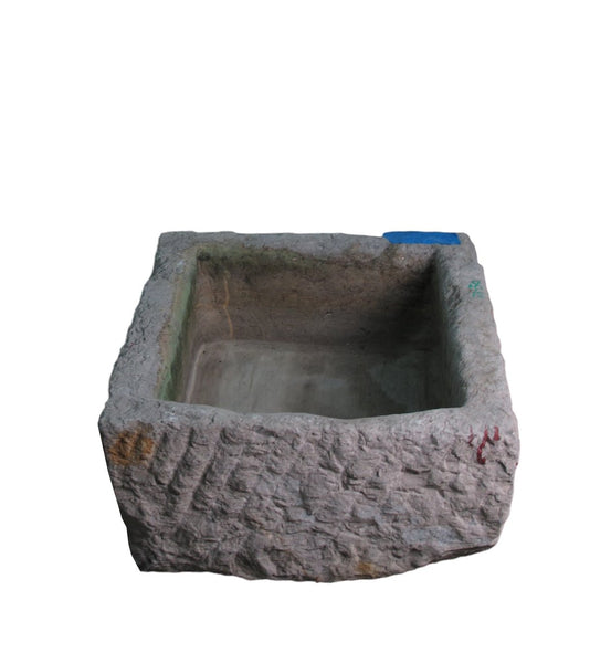 25" Inch Long Hand Chiseled Stone Trough 30 - Dyag East