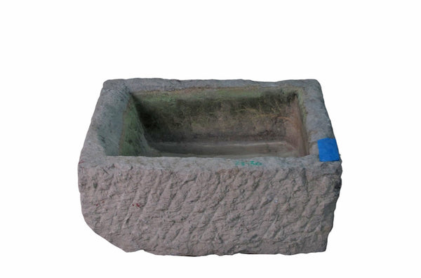 25" Inch Long Hand Chiseled Stone Trough 30 - Dyag East