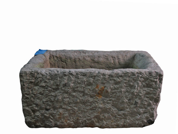 25" Inch Long Hand Chiseled Stone Trough 30 - Dyag East