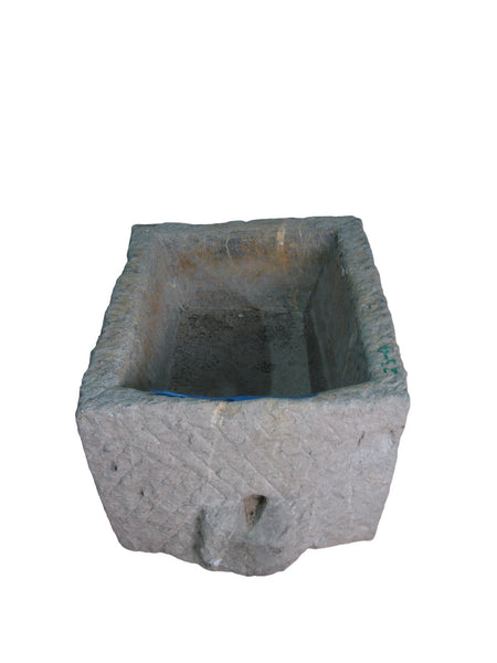 25" Inch Long Hand Chiseled Stone Trough 4 - Dyag East