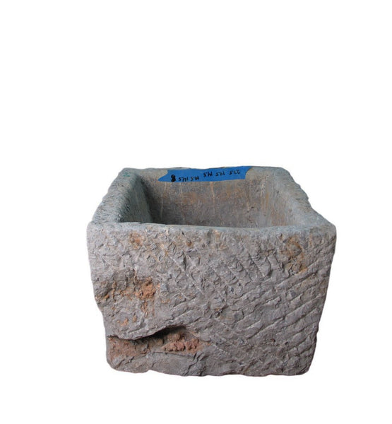 25" Inch Long Hand Chiseled Stone Trough 4 - Dyag East