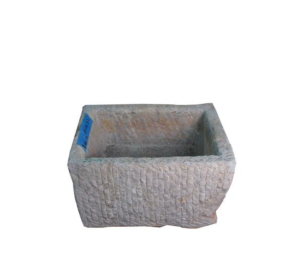 25" Inch Long Hand Chiseled Stone Trough 4 - Dyag East