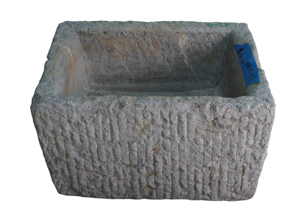 25" Inch Long Hand Chiseled Stone Trough 4 - Dyag East