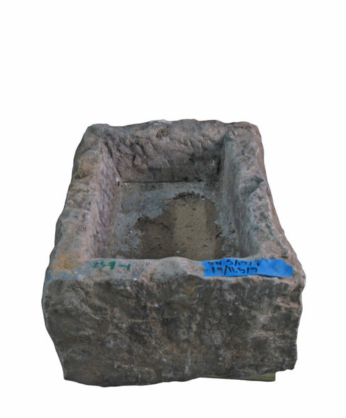 25" Inch Long Hand Chiseled Stone Trough 9 - 1 - Dyag East