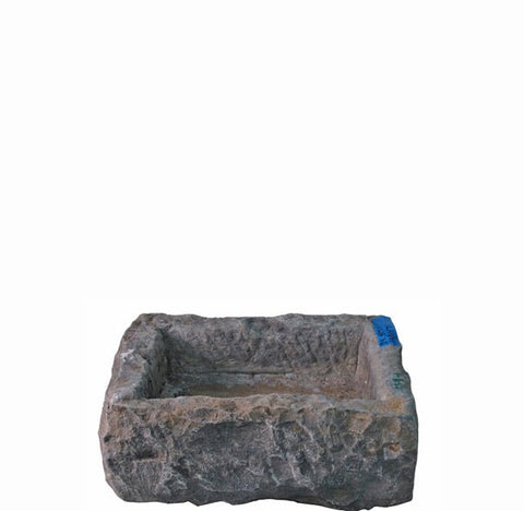 25" Inch Long Hand Chiseled Stone Trough 9 - 1 - Dyag East