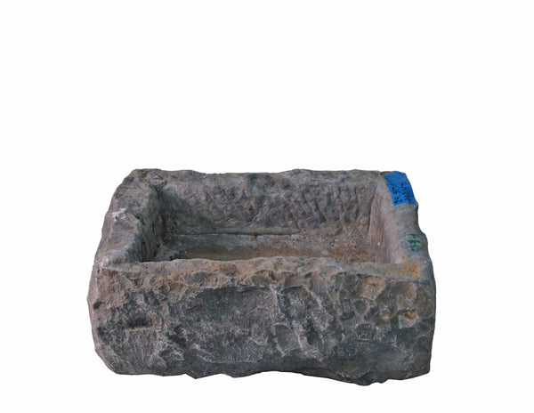 25" Inch Long Hand Chiseled Stone Trough 9 - 1 - Dyag East