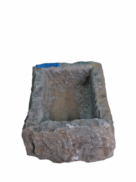 25" Inch Long Hand Chiseled Stone Trough 9 - 1 - Dyag East