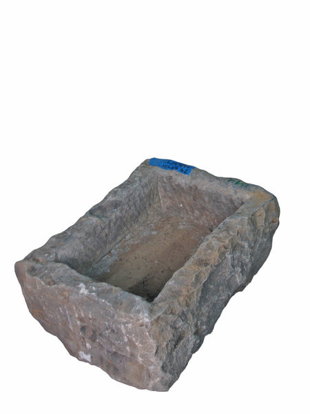 25" Inch Long Hand Chiseled Stone Trough 9 - 1 - Dyag East