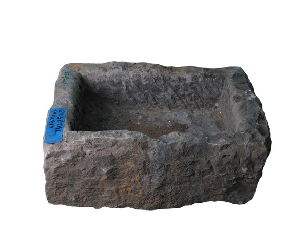 25" Inch Long Hand Chiseled Stone Trough 9 - 1 - Dyag East