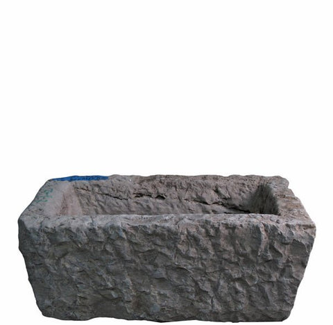 25" Inch Long Hand Chiseled Stone Trough 9 - 2 - Dyag East