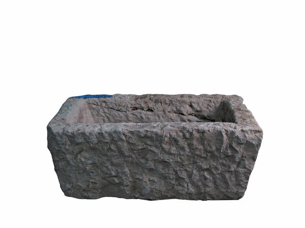 25" Inch Long Hand Chiseled Stone Trough 9 - 2 - Dyag East