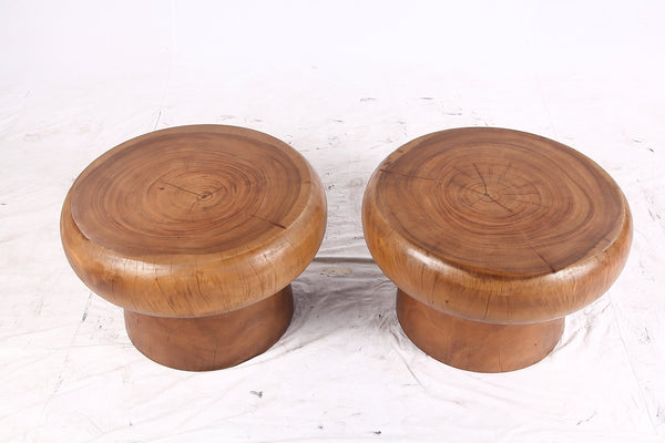 25” Round Brown Suar Accent Table - Dyag East
