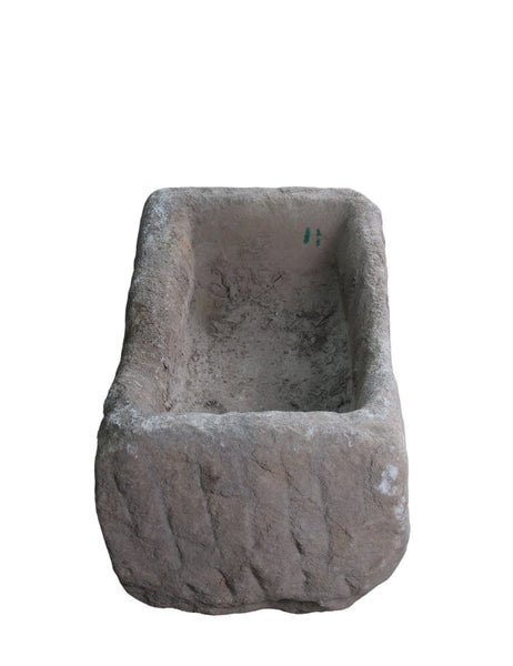 26" Inch Long Hand Chiseled Stone Trough 26 - Dyag East