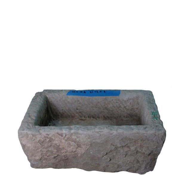 26" Inch Long Hand Chiseled Stone Trough 33 - Dyag East