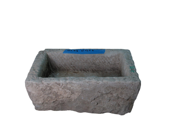 26" Inch Long Hand Chiseled Stone Trough 33 - Dyag East