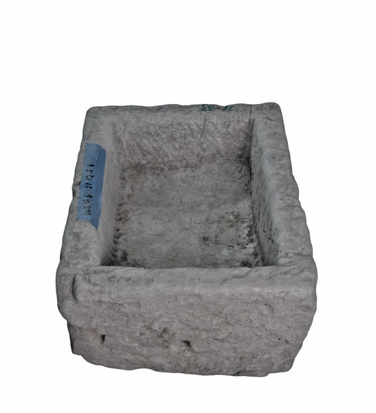 26" Inch Long Hand Chiseled Stone Trough 33 - Dyag East