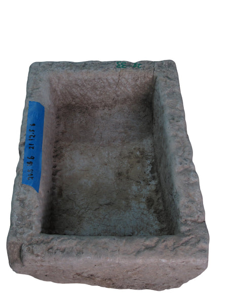 26" Inch Long Hand Chiseled Stone Trough 33 - Dyag East