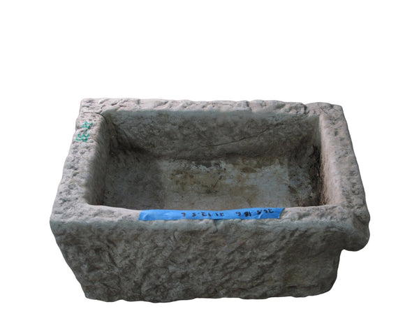 26" Inch Long Hand Chiseled Stone Trough 33 - Dyag East