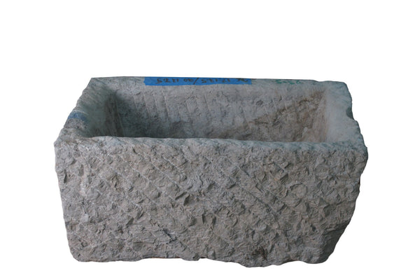 26" Inch Long Hand Chiseled Stone Trough 5 - Dyag East