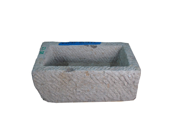 28" Inch Long Hand Chiseled Stone Trough 32 - Dyag East