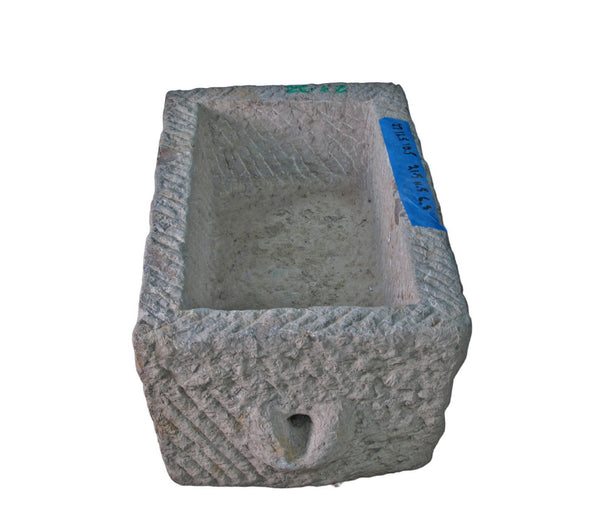 28" Inch Long Hand Chiseled Stone Trough 32 - Dyag East