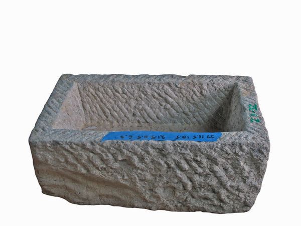 28" Inch Long Hand Chiseled Stone Trough 32 - Dyag East