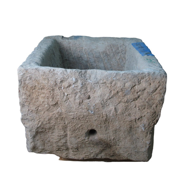 28" Inch Long Hand Chiseled Stone Trough 6 - Dyag East