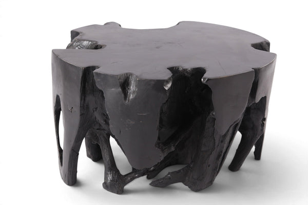 30” Diameter Black Teak Root Coffee Table 2 - Dyag East