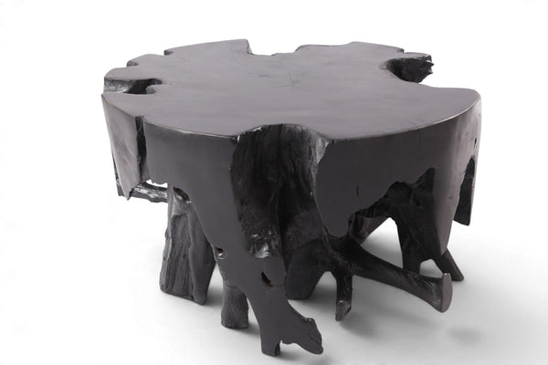 30” Diameter Black Teak Root Coffee Table 2 - Dyag East