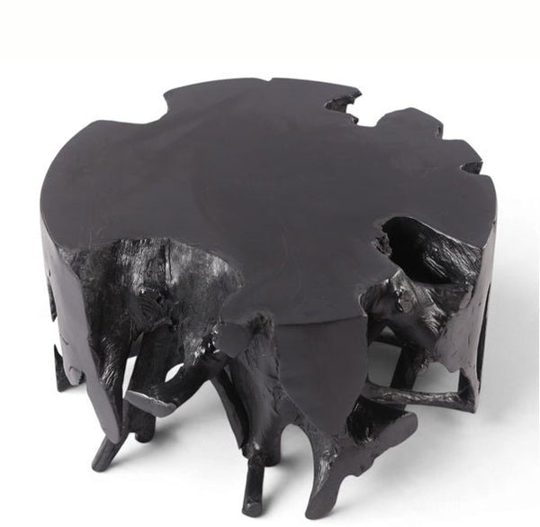 30” Diameter Black Teak Root Coffee Table 2 - Dyag East