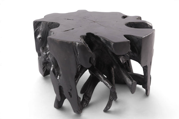 30” Diameter Black Teak Root Coffee Table 3 - Dyag East