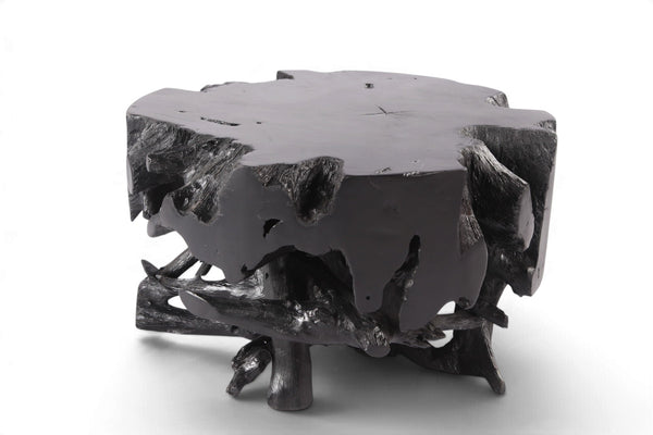 30” Diameter Black Teak Root Coffee Table 4 - Dyag East