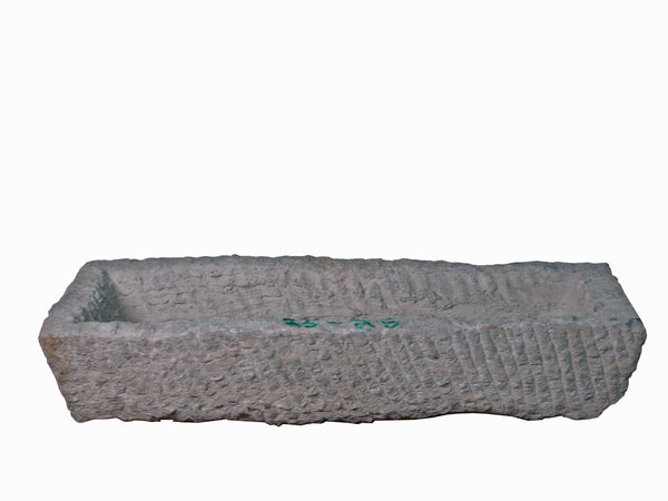 32" Inch Long Hand Chiseled Stone Trough 24 - 25 - Dyag East