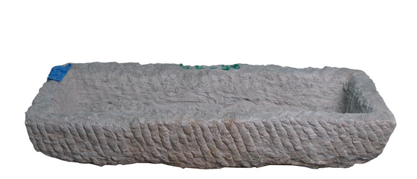 32" Inch Long Hand Chiseled Stone Trough 24 - 25 - Dyag East