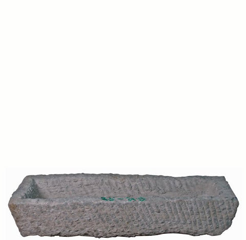 32" Inch Long Hand Chiseled Stone Trough 24 - 25 - Dyag East