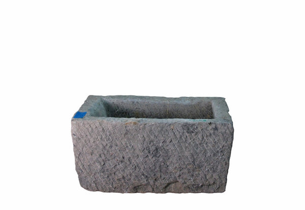 32" Inch Long Hand Chiseled Stone Trough 28 - Dyag East