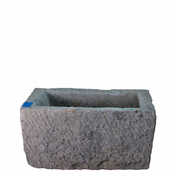 32" Inch Long Hand Chiseled Stone Trough 28 - Dyag East