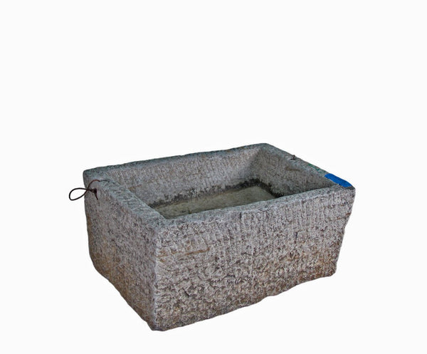 34" Inch Long Hand Chiseled Stone Trough 16 - Dyag East