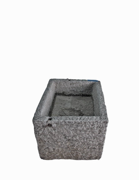 34" Inch Long Hand Chiseled Stone Trough 16 - Dyag East