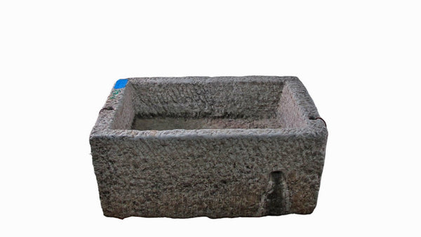 34" Inch Long Hand Chiseled Stone Trough 16 - Dyag East