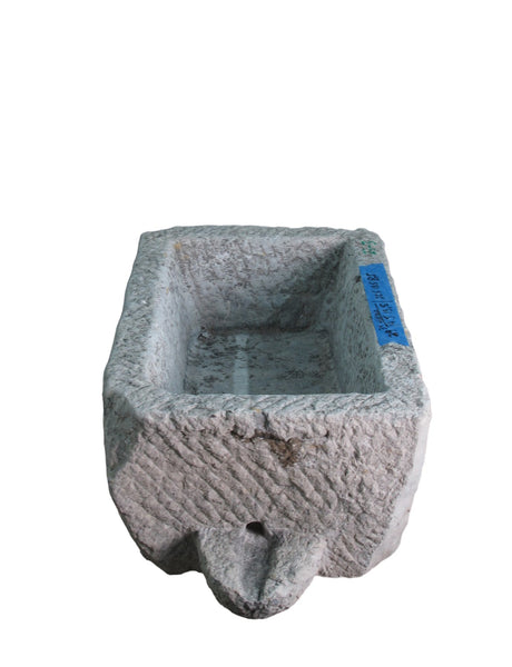 34" Inch Long Hand Chiseled Stone Trough 3 - Dyag East