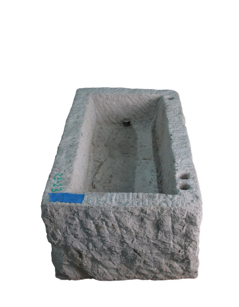 36" Inch Long Hand Chiseled Stone Trough 23 - Dyag East